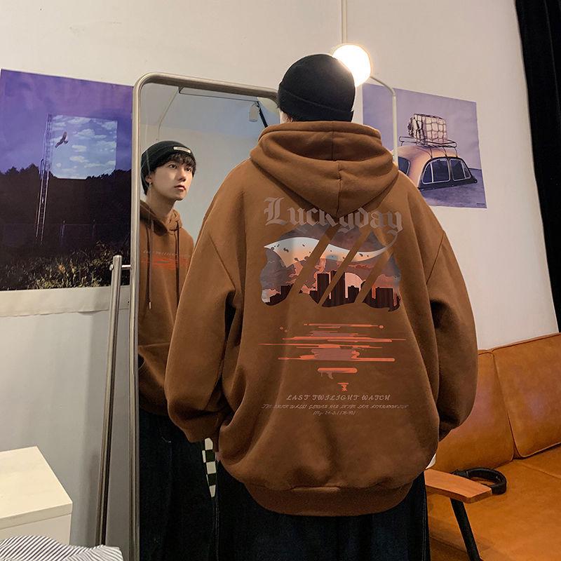 

Men s Heavyweight Fleece-Lined Retro Hooded Sweatshirt for Autumn/Winter 3XL (for 170-190 lbs)