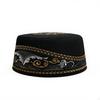 Embroidered Men's Prayer Cap, Hard Saudi Hat, Polyester, Stage, Round 55 Recommended