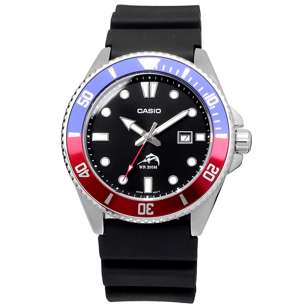 Casio MDV-106B-1A2V Men's Diver's Watch with Blue and Red Bezel (Imported)