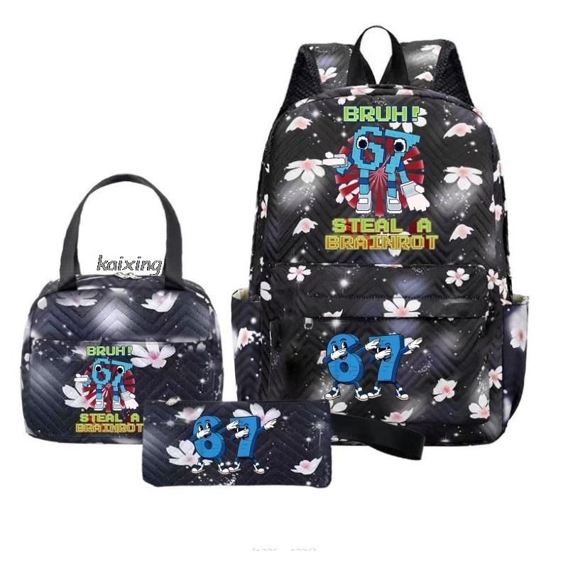 Rugzak Set BABYMONSTER Capaciteit Leerling Schooltas Voor Tiener Met Etui Rugzak Voor Vrouwen Jongens Meisjes Dagelijks Gebruik Paars