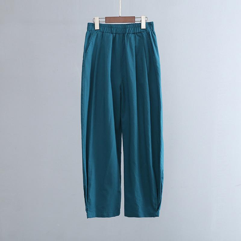 Spring Summer Artistic Loose Sand-Washed Linen Casual Pants for Women - Slimming, Lightweight Meditation Lantern Style