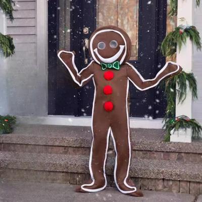 Christmas Halloween Party Jumpsuit Clothes Gingerbread Man Cosplay Costume