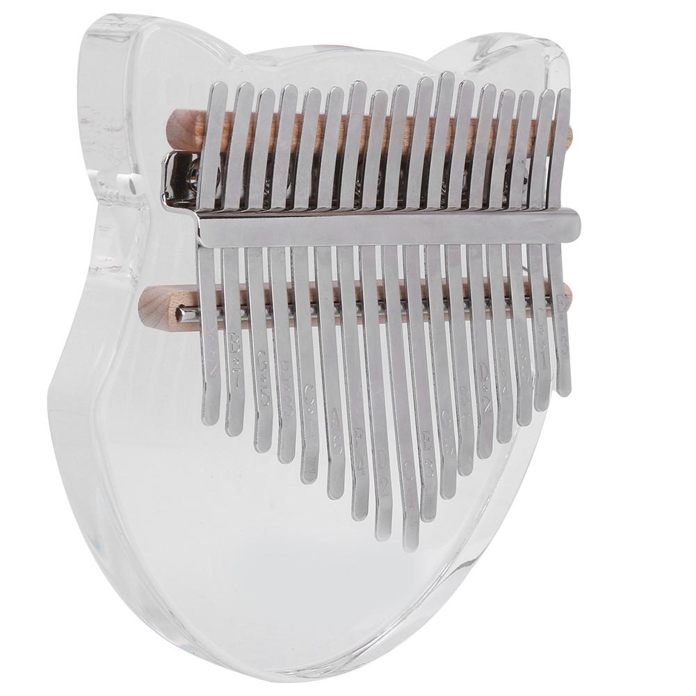 17‑Key Kalimba Thumb Keyboard Instrument with Bag and Tuning Hammer Musical Instrument GiftTransparent