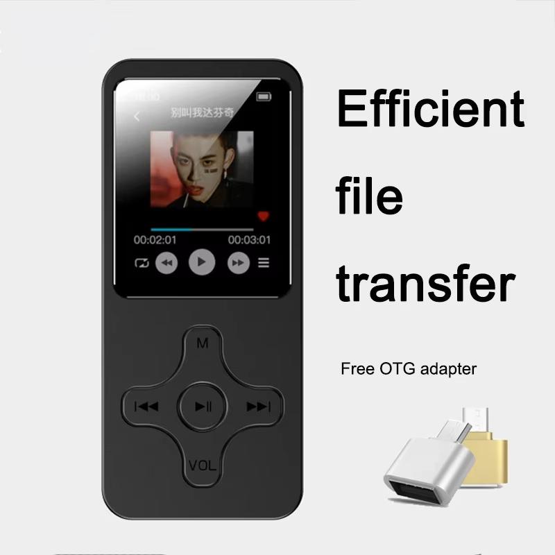 Bluetooth MP3 Player with 16GB TF Card Mini MP3 Music Player Support FM Radio Built-in Speaker E-Book Walkman for Headsets