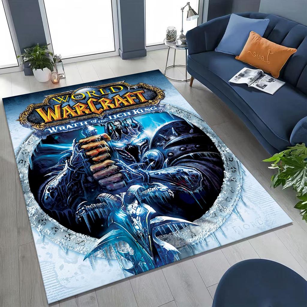 WOW World of Warcraft Arthas Demon Illidan Sylvanas Rug for Bedroom Living Room Sofa Home Doormat Decor, Kids Non-slip Floor Mat