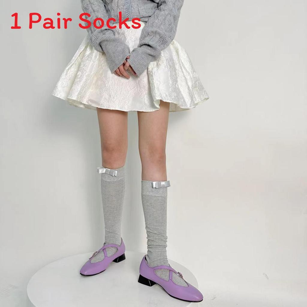 Spring Summer Ballet Style Cotton Ankle Socks With Bow For Teens And Adults