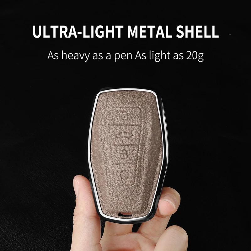 For Geely Car Key Case Cover  Coolray X6 X7 Geometry C Emgrand Global Kulrey Hawk Gx7 Okavango Nl3 Metal And Leather