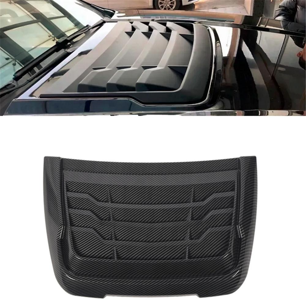 Carbon Fiber Look Plastic Car Hood Vent Scoop Cover Air Intake Grille Inlet Trim