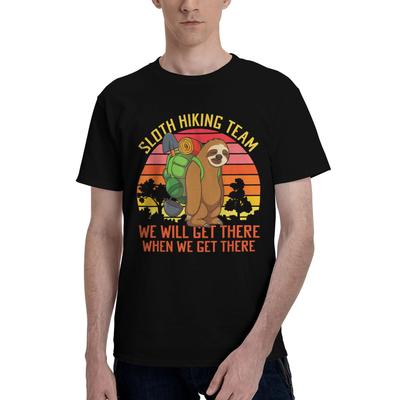 Sloth Hiking Team Well Get There When We Get There T Shirt Streetwear Tshirt Summer Cotton O Neck Oversize Top Tees