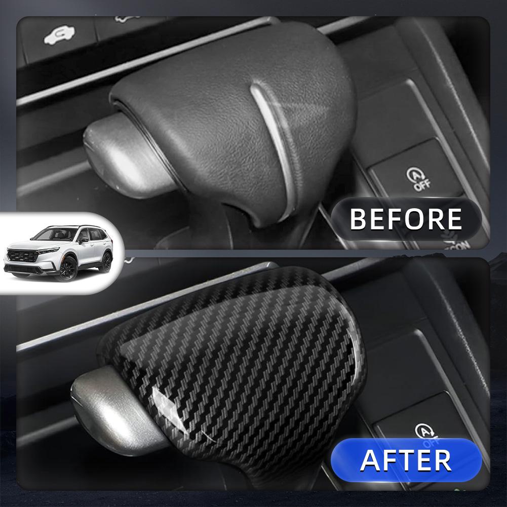 ABS Carbon Fiber Gear Shift Knob Cover Sticker Head Trim for Honda CR-V UR-V AVANCIER 2017-2024 Breeze 2020-2024