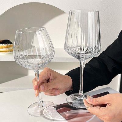 Crystal Burgundy Red Wine Glass Set - High-Stemmed Glasses for Red Wine, Champagne, and Cocktails