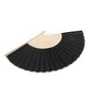 Folding Hand Fan 21cm Blank Silk Fabric Bamboo Folded Hand Fan for Wedding Daily Use