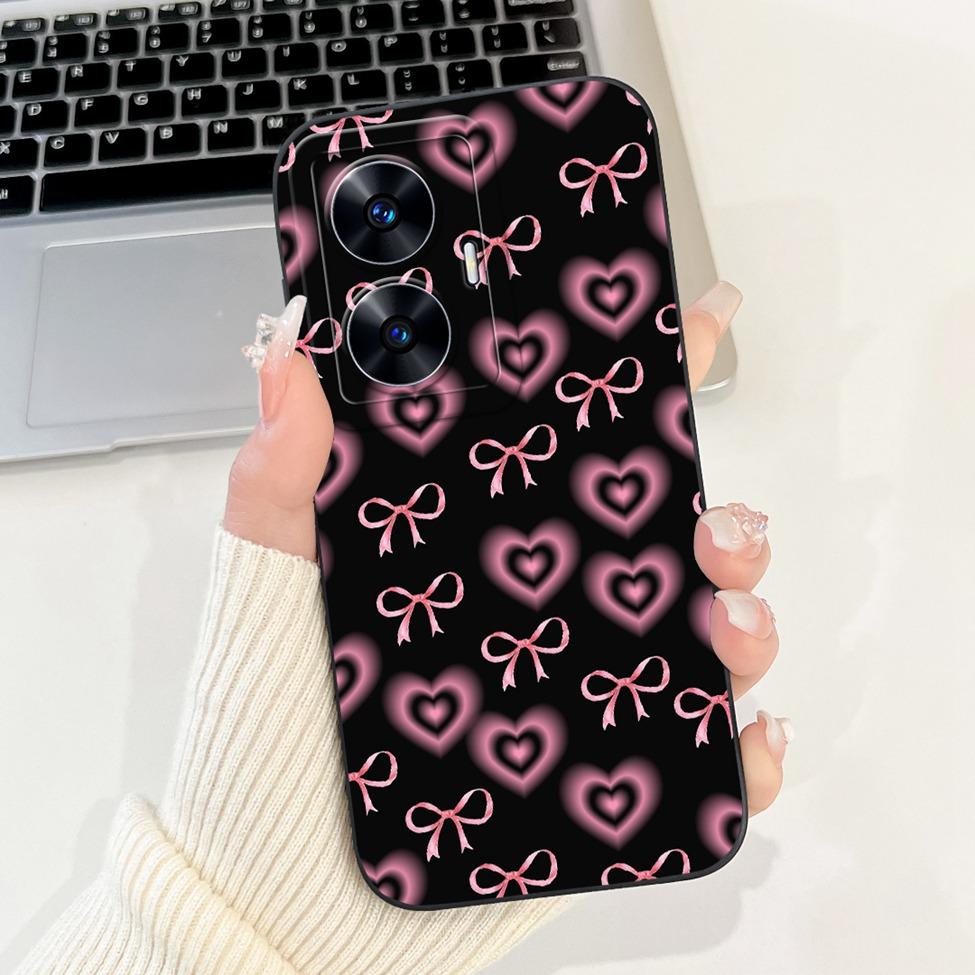 For Realme C55 Case RMX3710 Silicone Cute Cat Fashion Butterfly Flowers Love Painted Cover For Realme Narzo N55 Phone Case Funda