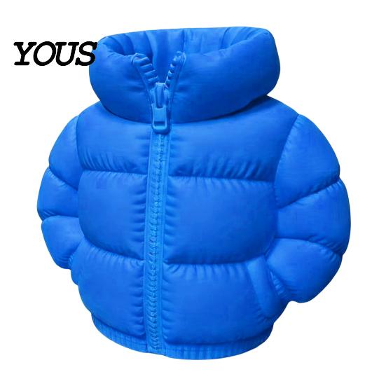 Creative Desktop Decoration Rainbow Down Coat Pen Holder, 3D Printed Puffer Jacket Colorful Gradient Stand Desk Organizer, Storage for Stationery And