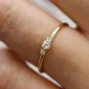 Accessories, Fashionable Light Luxury Exquisite Micro-Inlaid Three-Diamond Zircon Wedding Ring, Simple Tail Ring
