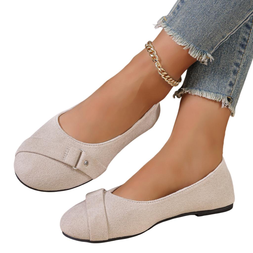 Women's - Flats with Strap Comfort Casual Shoes for Everyday Wear