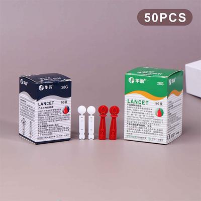 50Pcs Sterile Lancets Kit 28G Pen Glucose Meter Compatible Disposable Needles for Measuring Blood Sugar Level