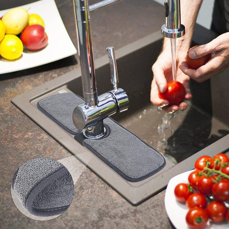 Grifo de Baño Almohadilla de Absorción de Agua para Fregadero Accesorios de Cocina Almohadilla Seca Antisalpicaduras Lavado Cubierta Impermeable Almohadilla para Encimera