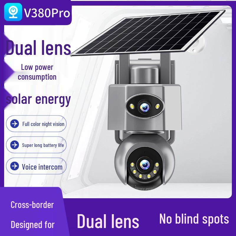 V380Pro Solar 4G HD Low-Power Dual Screen Remote Dialogue Camera