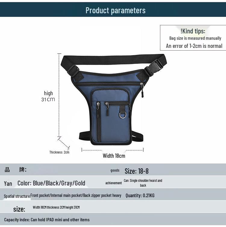 Men's Multifunctional Waterproof Crossbody Waist & Leg Bag for Outdoor Sports