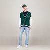 Tommy Hilfiger Cotton College Style Retro Color Block Embroidered Loose V-Neck Knit Sweater Unisex sweater Green White DM0DM18366