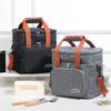 Lightweight Double Deck Lunch Cooler Bag Large Capacity Picnic Tote Bag Insulated Lunch Bag  Work