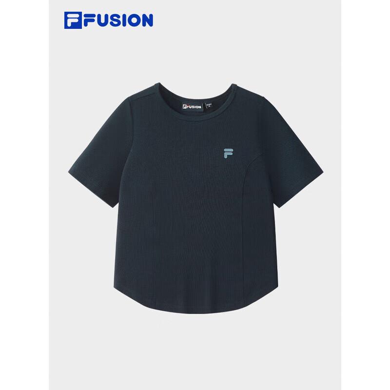 FILA FUSION Women s Slim-Fit Knitted Short Sleeve T-Shirt S