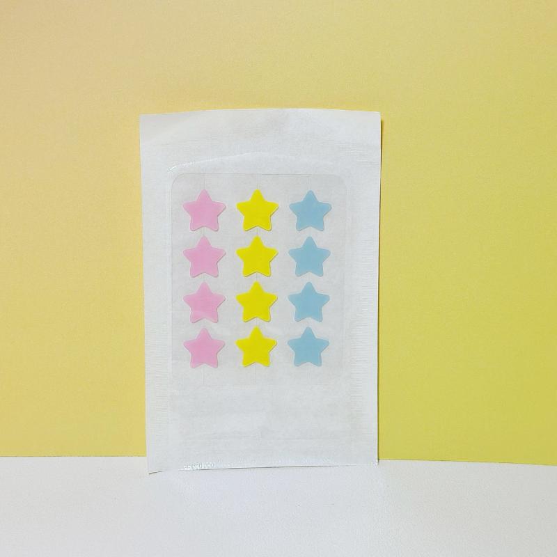 12Pcs Star Shape Pimple Colorful Hydrocolloid Acne Patches Facial Skin Care Isolate Air Pollution Closed Acne Blemishes Cover