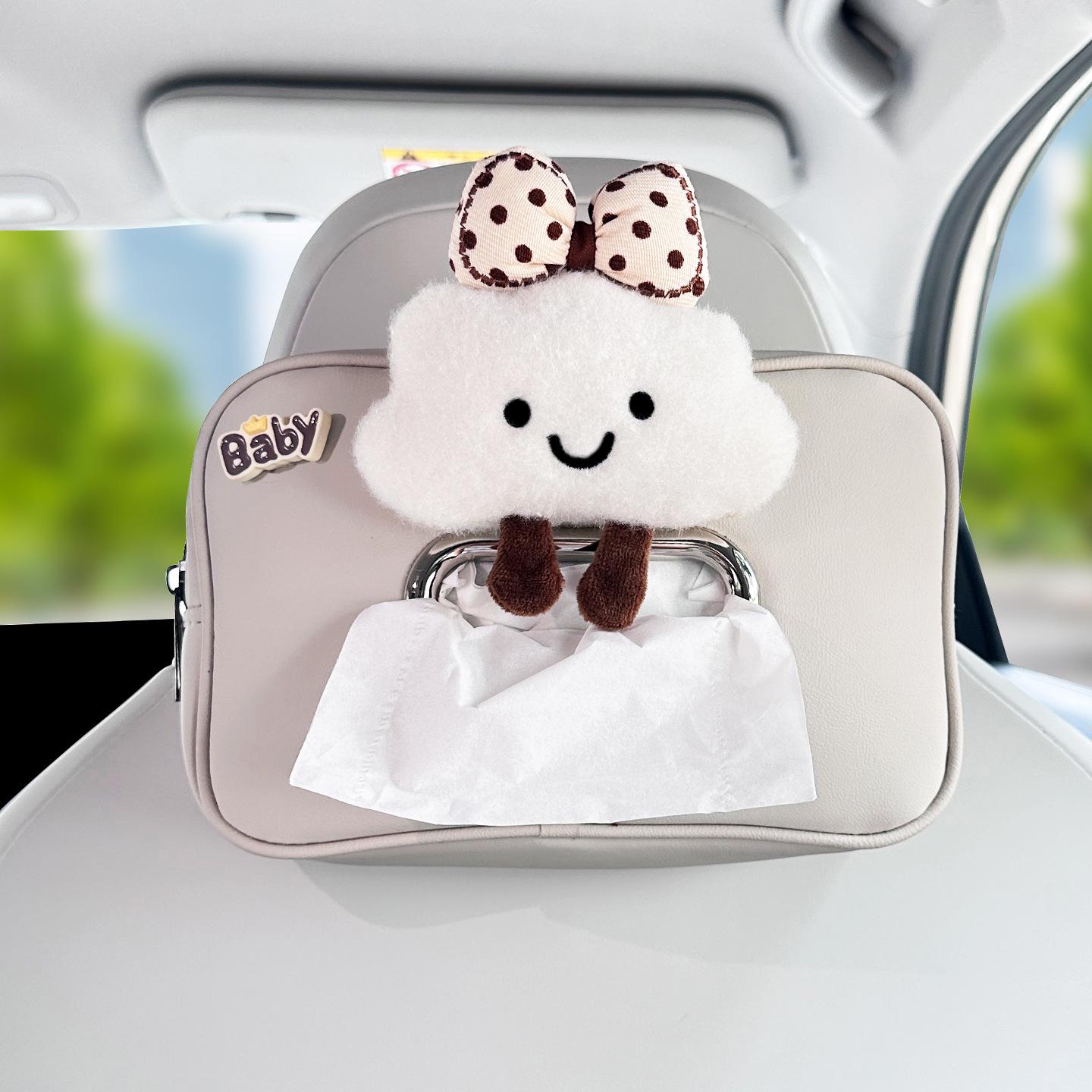 

Adorable Car Cloud Tissue Box Holder - Armrest Edition for Creative Interior Decor