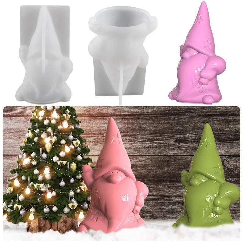 DIY Crystal Epoxy Mold Santa Claus Snowman Candle Silicone Molds Soap Christmas Gifts Candle Making DIY Set Home Decoration New