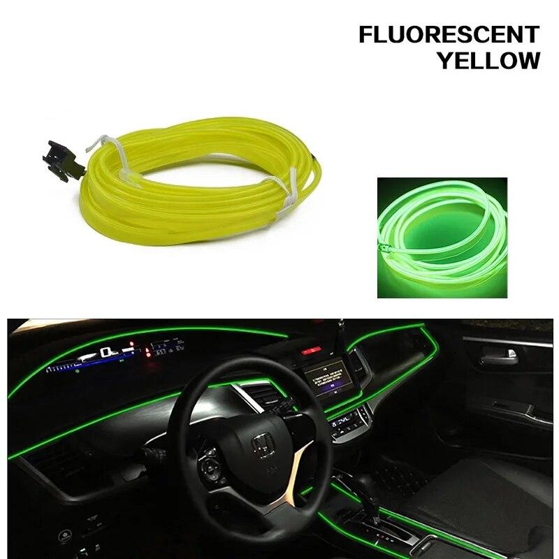 Auto-Innenraum-LED-Leuchten mit flexiblen Neonlichtern mit USB-Zigarettenanzünder 1M/3M/5M heißer Stil Umgebungs-LED-Leuchten LED Ice Blue