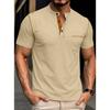 Men's Quick-Dry Short-Sleeved Henley Polo: Breathable Summer Casual T-Shirt in Plus Sizes