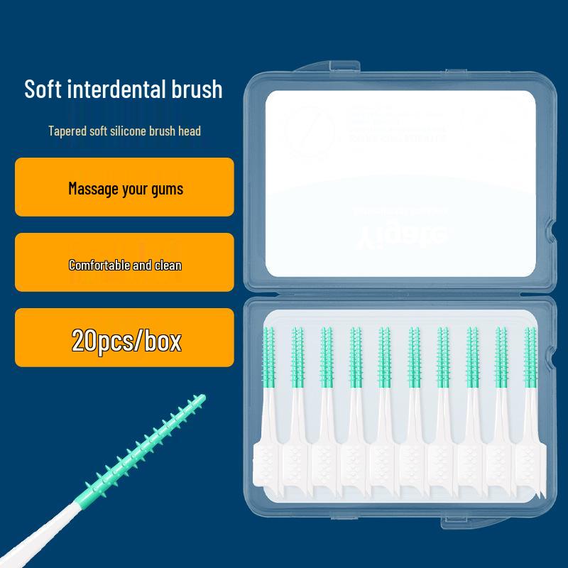 

Medijie Силиконовый массажер для десен – Набор межзубных щеток (20 шт.) для безопасной чистки и эластичного массажа межзубных промежутков 20 Pieces