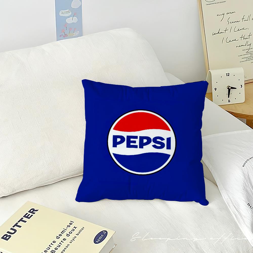 Fashion Art Logo Cushion Cover Living Room Headboard Bedroom Office Cushion Cushion Sofa Nap Time P-pepsi C-cola Pillow Case