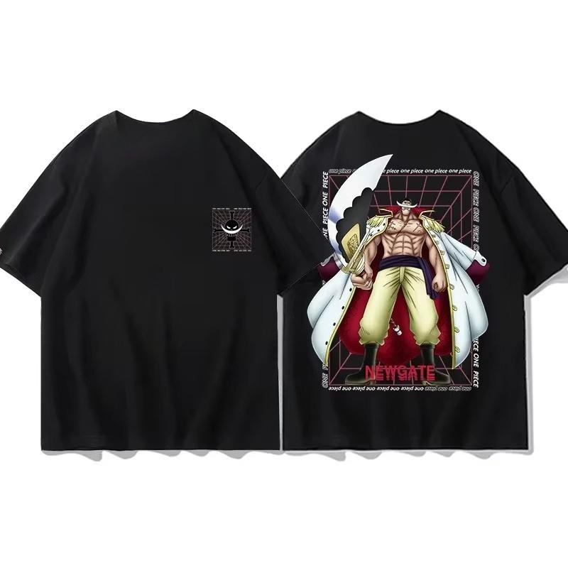 One Piece 2026 New Hot Portgas D Ace Unisex Tshirt Summer New Anime Doublesided Printed Casual Parentchild Shirt