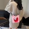 Spring/Summer 2025 Women's Canvas Crossbody Phone Bag with Apple Embroidery