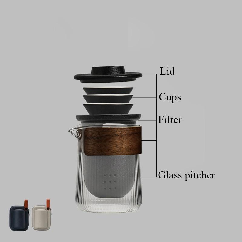 Ceramic Express Cup One Pot Three Cup Glass Portable Kung Fu Tea Set