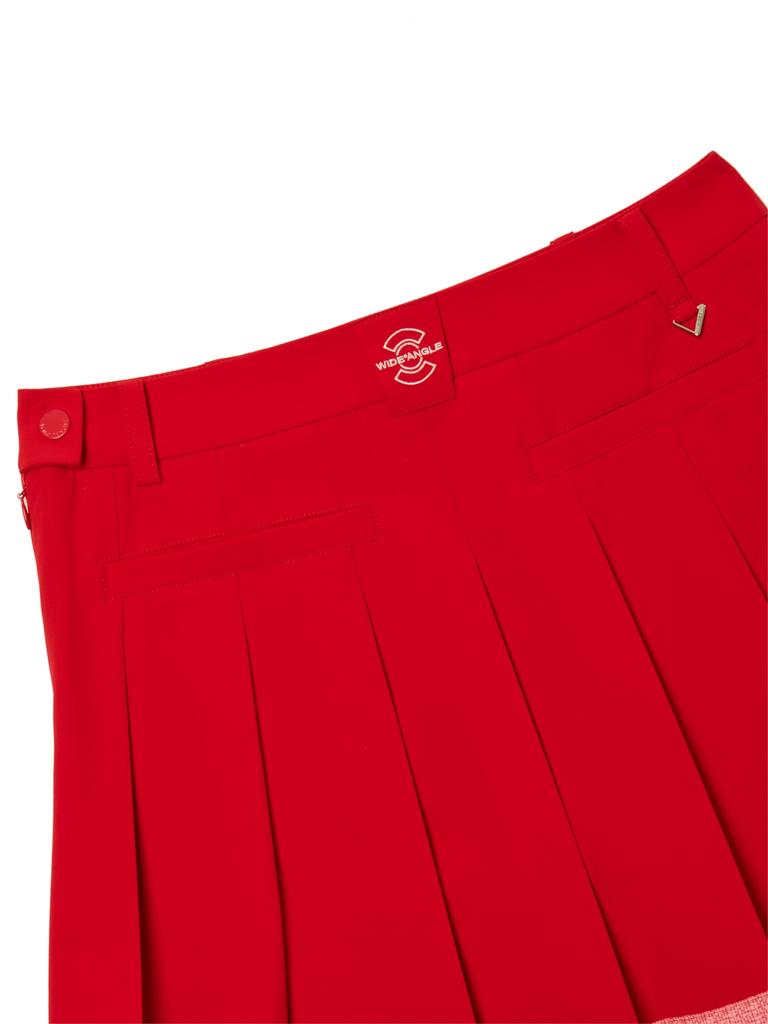 WIDEANGLE Co Summer Basic Pleated Culottes L_Red