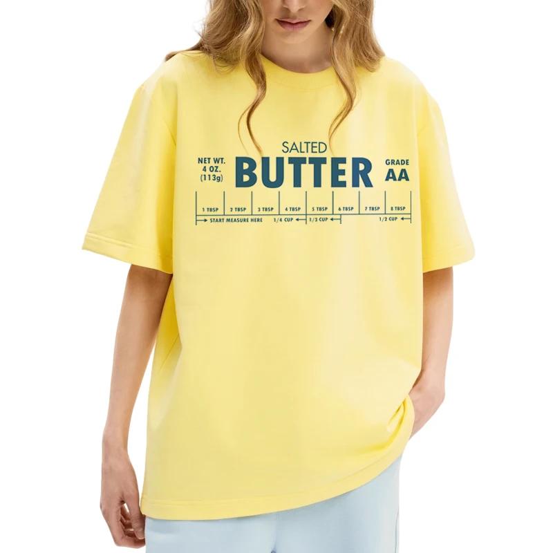 Stick of Butter Print Yellow TShirts for Unisex Cute Funny Butter Lover T Shirt Foodie Graphic Tees Unisex Cool Fashion Top Gift