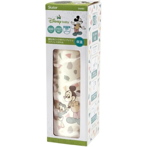 Skater Insulated Stainless Steel Bottle for Formula Preparation, 500ml, Lightweight and Portable, Disney Mickey and Friends SMIB5-A