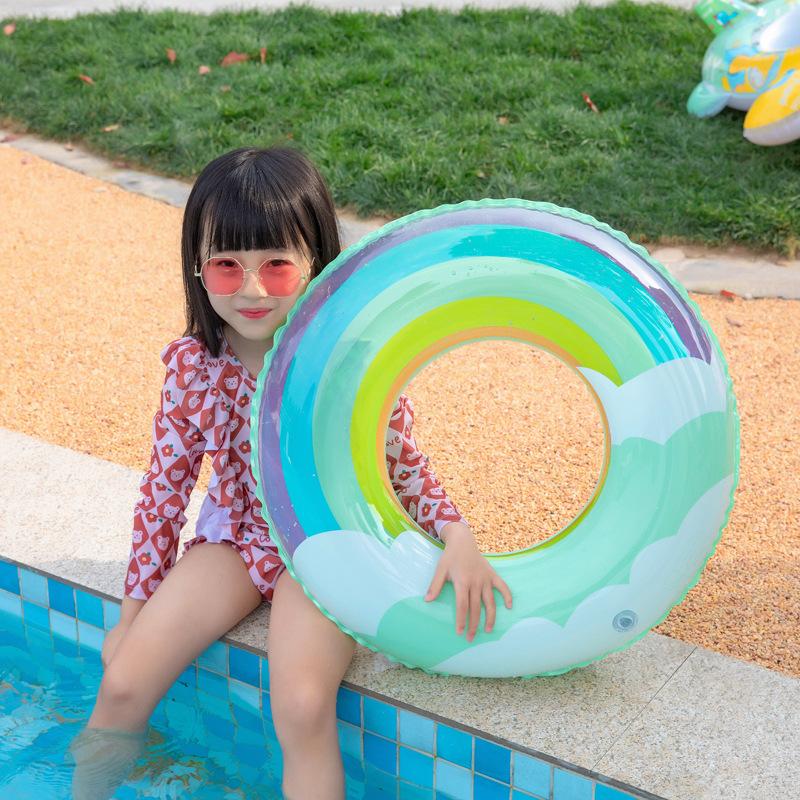 Childrens Adult And Cartoon Rainbow Cloud Inflatable Swimming Circle Toy Water
