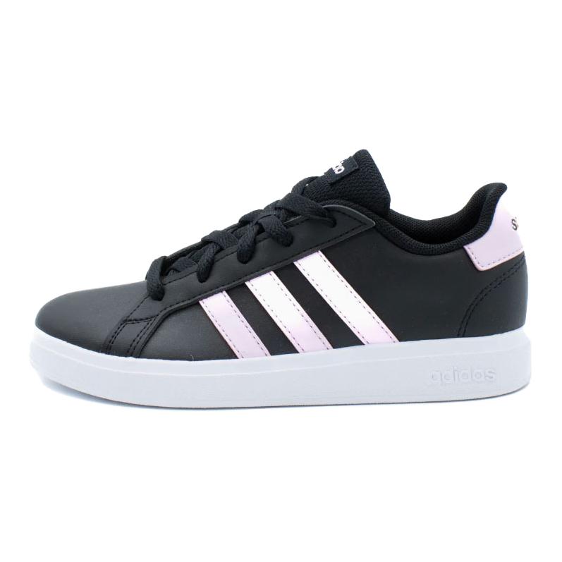 Adidas Grand Court Comfortable Simple Durable Low-Top Kids Sneakers Kids Sneakers Black Pink IG4831