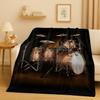 Set Batteria Classico Strumenti Musicali Rock Coperta in Flanella, Coperta Plaid Ultra Morbida per Casa Camera da Letto Letto Divano Copertura Regalo per Bambini