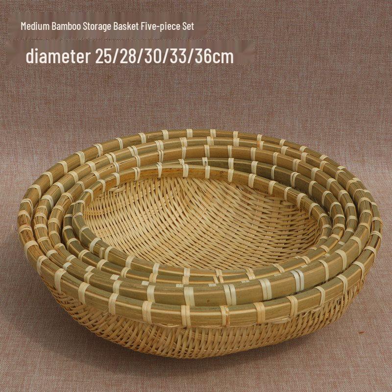 Bamboo Woven Multifunctional Basket: Rice Washer, Fruit Drainer, Vegetable Basket, Steamed Bun & Storage Solution