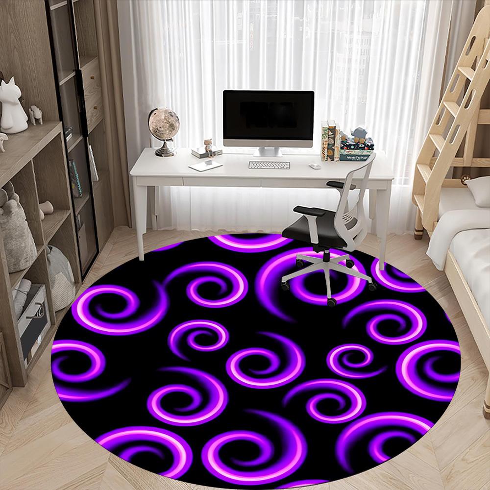 1pc Spiral Pattern Office Round Rug, Non-slip, Soft and Durable Office Rug for Interior Decoration, Perfect for Office, Beautiful Decoration Yy2603230
