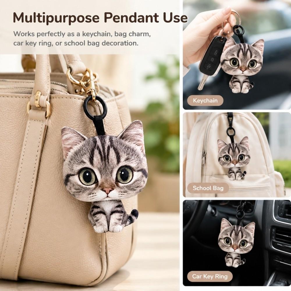 Lovely Cat Doll Cat Plush Doll Keychain Plush Car Key Ring New Doll Bag Pendant Gifts