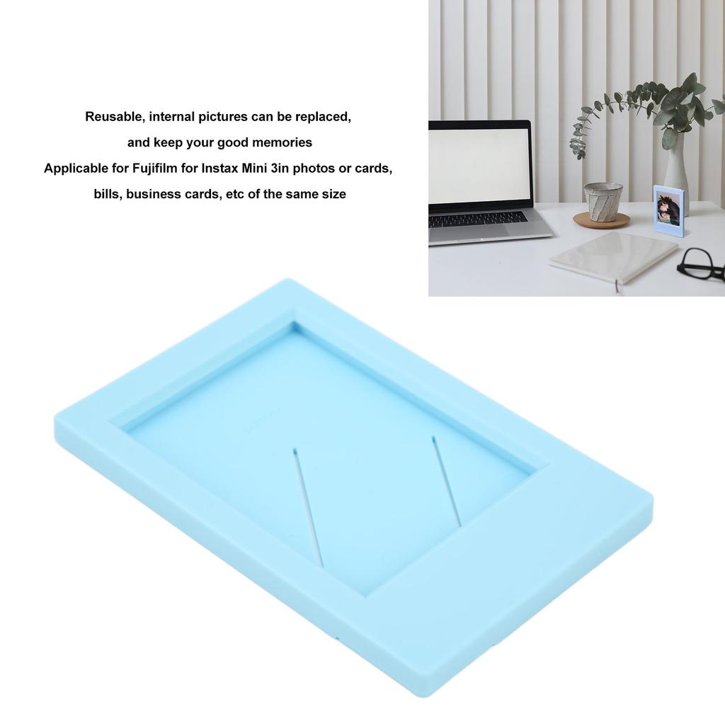 Photo Frame Plastic Rectangle Desktop Classical Stand Picture Frame for for 3in Photos