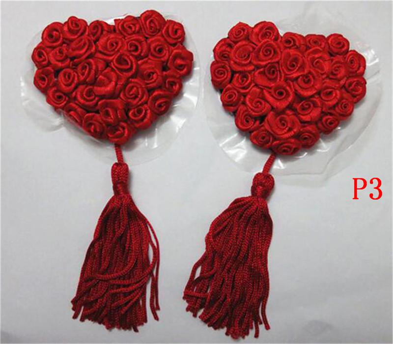 1 Pair Sexy Women Lingerie Sequin Tassel Heart Shaped Breast Bra Nipple Cover
