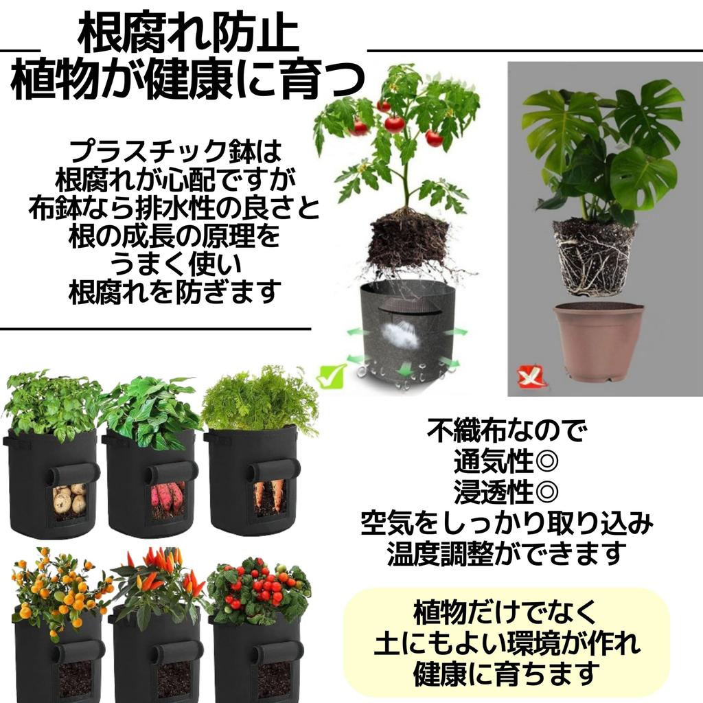 East Leaf Nonwoven Fabric Planter Pot, 10 Gallon, Deep, Root Rot Resistant, Black, H40xD35mm, Ideal for Gardening and Vegetables (Set of 3)