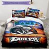 Eagles Helmet Field Goal 3PCS Printed Bedding Set, Soft Breathable Duvet Cover and 4 Pillowcases, Home Decor Gift